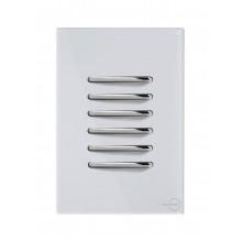 Conjunto Interruptor Sextuplo Simples 4x2 - Novara Glass Branco Cromado